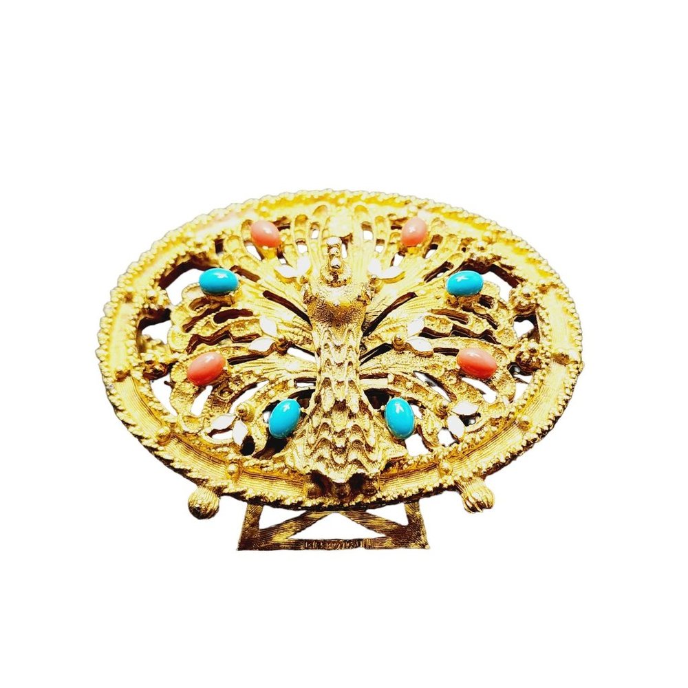 Vintage Rare Florenza Signed Peacock Lipstick Holder (A2267)